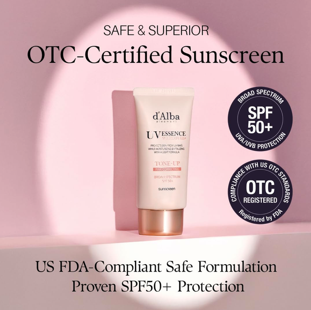 Сонцезахисний крем SPF50+ для обличчя Тонуючий PA++++ d'Alba - Waterfull Tone-Up Sun Cream - 50ml - зображення 4