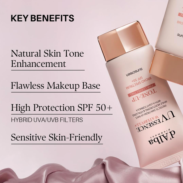 Сонцезахисний крем SPF50+ для обличчя Тонуючий PA++++ d'Alba - Waterfull Tone-Up Sun Cream - 50ml - зображення 8