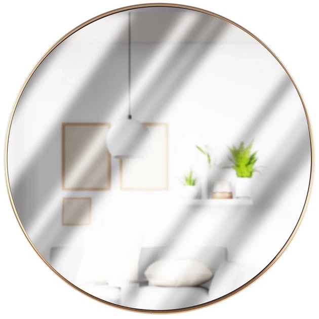 Настінне дзеркало Vilde 569762 Кругле 50 см Золотий (8721037618298) - зображення 6