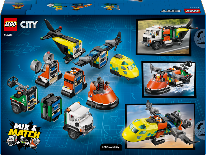 Конструктор LEGO CITY Самолет, служебный грузовик и катер на воздушной подушке 990 элементов (60505) - Фото 9 Конструктор LEGO CITY Самолет, служебный грузовик и катер на воздушной подушке 990 элементов (60505) - изображение 9
