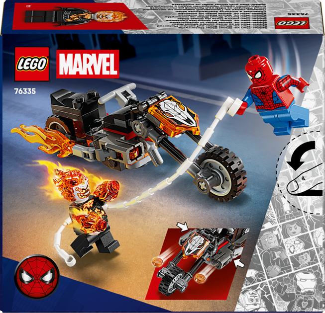 Конструктор LEGO Super Heroes Marvel Человек-паук против Призрачного гонщика на мотоцикле 72 элемента (76335) - Фото 9 Конструктор LEGO Super Heroes Marvel Человек-паук против Призрачного гонщика на мотоцикле 72 элемента (76335) - изображение 9