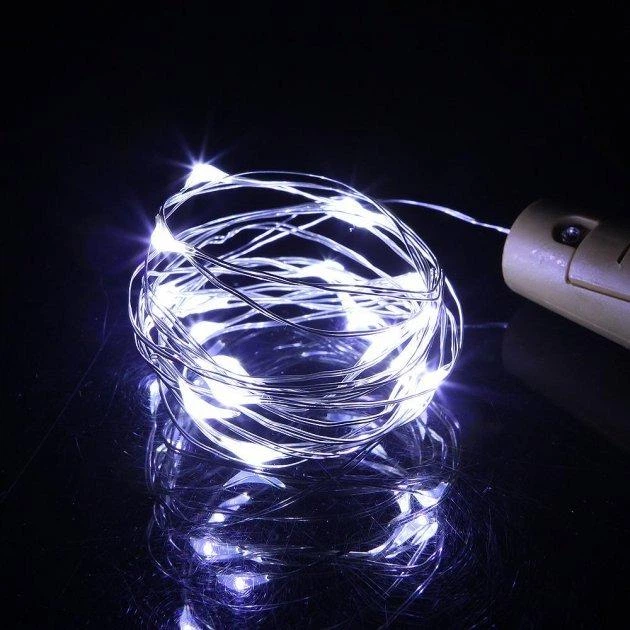 Гирлянда пробка Роса на батарейках, 2м, 20 LED, Холодный белый (батарейки в комплекте) - изображение 8