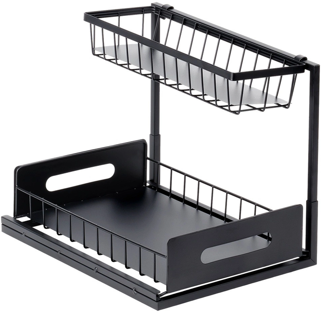 Półka kuchenna Vilde 229222 metalowa z wysuwaną szufladą 36 x 27 x 28.5 cm Czarna (5904316496807) - obraz 1