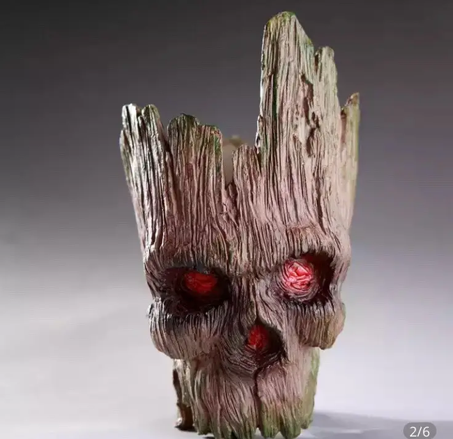 Горщик для квітів pro version Грут Groot G11 Череп для кімнатних рослин та канцелярії підставка для ручок (IS-OP_22-G) - зображення 9