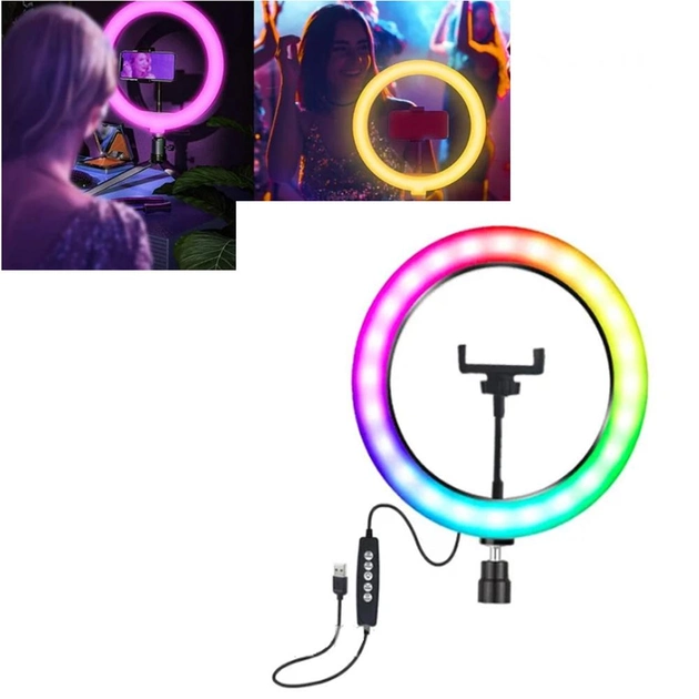 Світлодіодна кільцева лампа MJJ-30 LED RGB USB + тримач HDSYR_669 - зображення 3