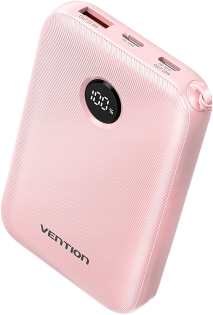 Powerbank Vention FKAP0-C 10000MAH 22.5W Pink (FKAP0-C) - obraz 1