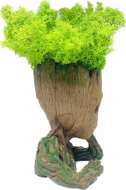 Кашпо со стабилизированным мхом Грут Groot G1 фигурное для декора интерьера напольное настольное бежевое (VIL-O_33P) - Фото 4 Кашпо со стабилизированным мхом Грут Groot G1 фигурное для декора интерьера напольное настольное бежевое (VIL-O_33P) - изображение 4
