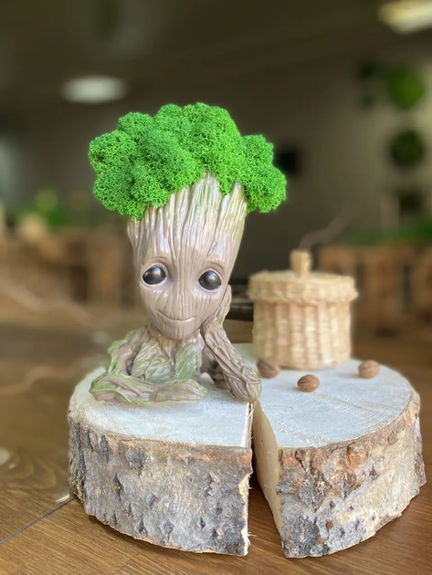 Кашпо со стабилизированным мхом Грут Groot G1 фигурное для декора интерьера напольное настольное бежевое (VIL-O_33P) - Фото 7 Кашпо со стабилизированным мхом Грут Groot G1 фигурное для декора интерьера напольное настольное бежевое (VIL-O_33P) - изображение 7