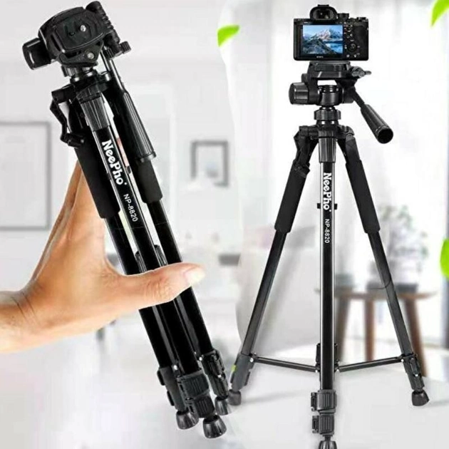 Штатив тренога NeePho pro version NP-8820 черный для фотоаппарата видеокамеры и телефона с поворотной головкой и чехлом (IS-OP_22-G) - изображение 4