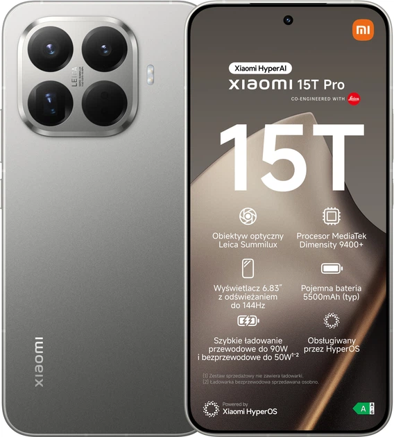 Мобільний телефон Xiaomi 15T Pro 12/512GB Titan Gray (MZB0KUUEU) - зображення 1
