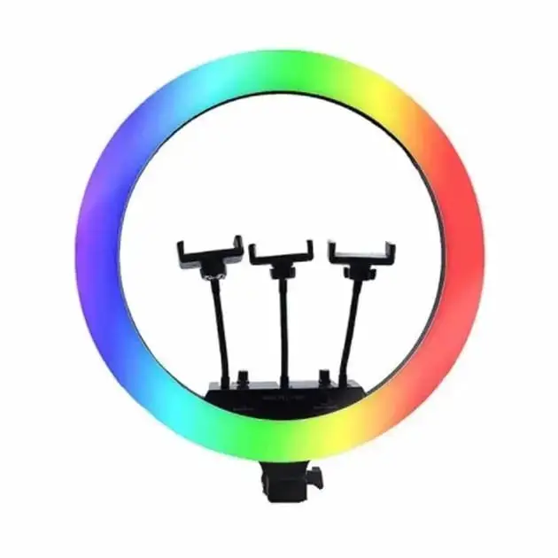 Кільцева світлодіодна Led лампа RGB-MJ-18 45см (Біле та кольорове світло) HDSYR_1999 - зображення 4
