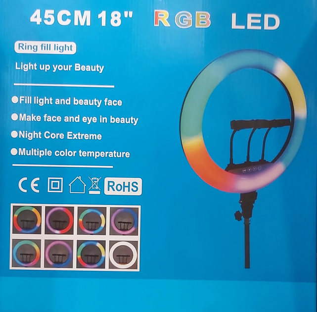 Светодиодная кольцевая лампа MJJ-45см USB LED (Цветная) HDSYR_2129 - изображение 4
