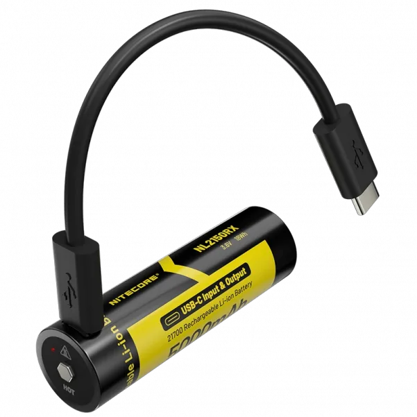 Акумулятор Nitecore 21700 + Power Bank NL2150RX 5000mAh 8А 3.6V Чорно-жовтий (2464849663) - зображення 3
