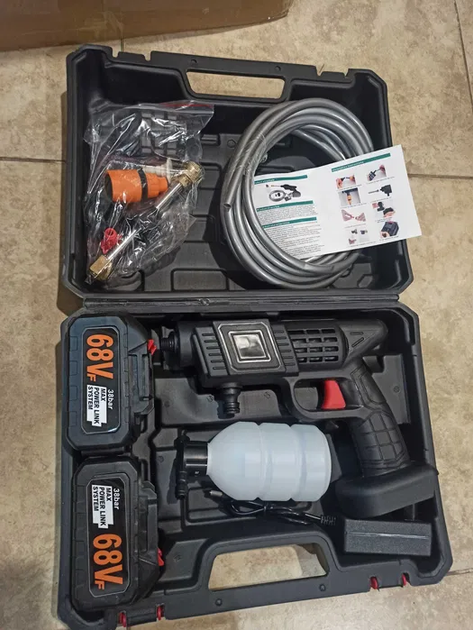 Автомойка высокого давления Cleaning Gun 68V 2 аккумулятора беспроводная мойка для автомобиля и дачи (LIV-S_11C) - изображение 8