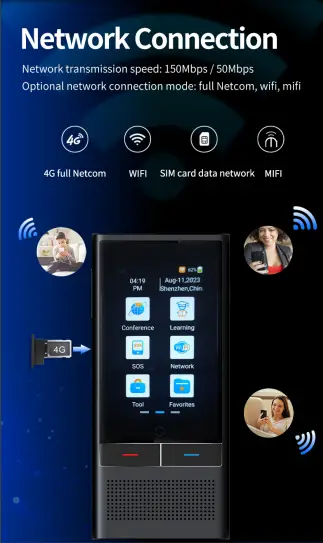 Електронний голосовий перекладач Boeleo Z6 (W1 3.0 New) 138 мов 2080 мАг HDSYR_8849 - зображення 10