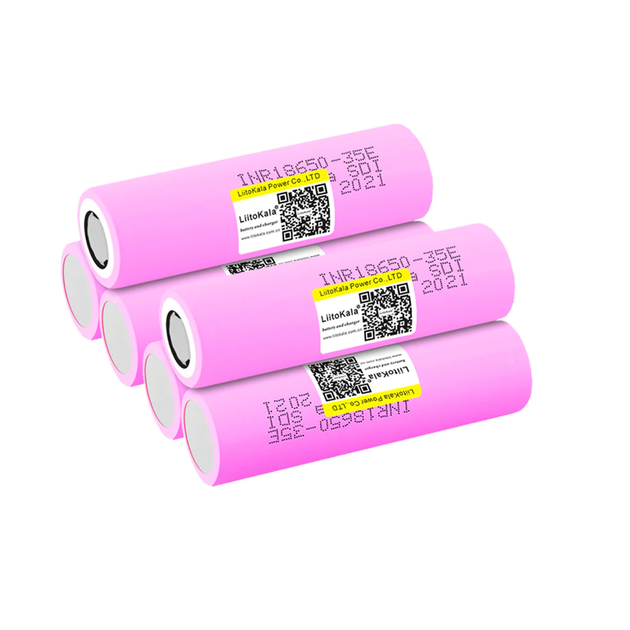 Аккумулятор 18650 Samsung pro version INR18650-35E 3500mAh Розовый Li-Ion для фонарей и PowerBank аккумуляторный блок (IS-OP_22-G) - изображение 8