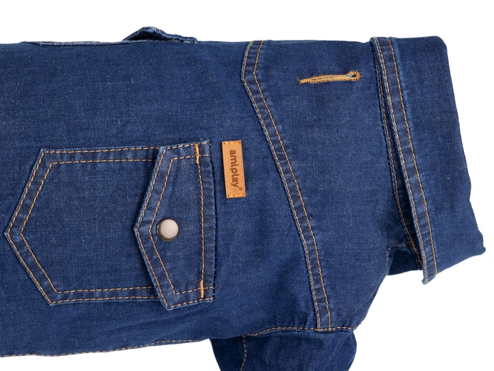 Koszula dla psów Amiplay Denim 35 cm Granatowa (5907563277168) - obraz 2