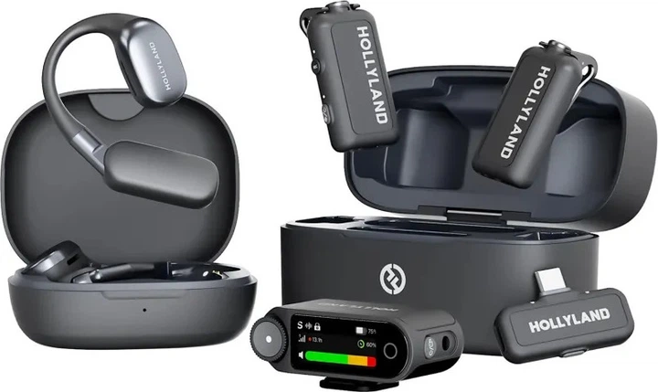 Бездротовий петличний мікрофон Hollyland Lark MAX 2 Ultimate Combo OWS Monitor + Camera RX + USB-C RX (6976068118695) - зображення 1