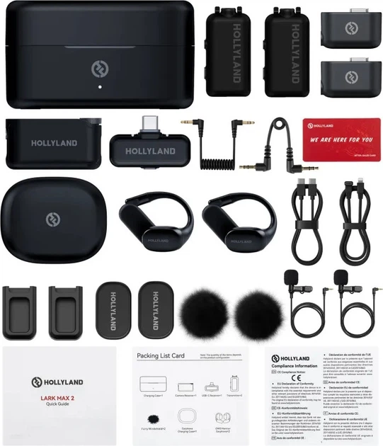 Бездротовий петличний мікрофон Hollyland Lark MAX 2 Ultimate Combo OWS Monitor + Camera RX + USB-C RX (6976068118695) - зображення 7