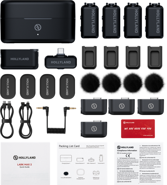 Бездротовий петличний мікрофон Hollyland Lark MAX 2 Combo 4-Person Version Camera RX + USB-C RX (6976068118954) - зображення 6