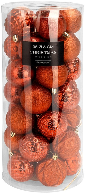 Набір ялинкових кульок Home & Styling Collection 839534 ударостійкі 6 см 35 шт (8721037093842) - зображення 1