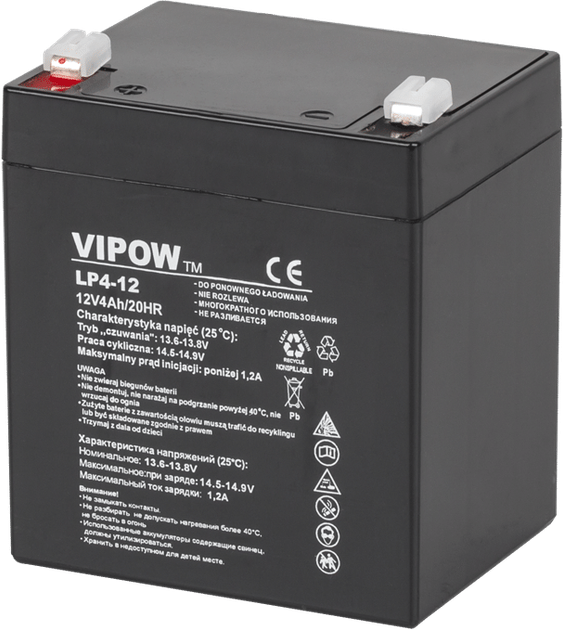 Akumulator żelowy Vipow 12 V 4 Ah (BAT0210) - obraz 1