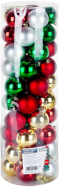 Набір ялинкових кульок Vilde 839429 ударостійкі 6 см 50 шт (5904316479190) - зображення 1