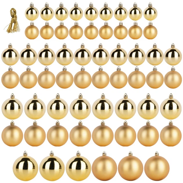 Набір ялинкових кульок Home Styling Collection 839501 ударостійкі 4 / 5 / 6 / 7 см 60 шт (8721037697163) - зображення 2