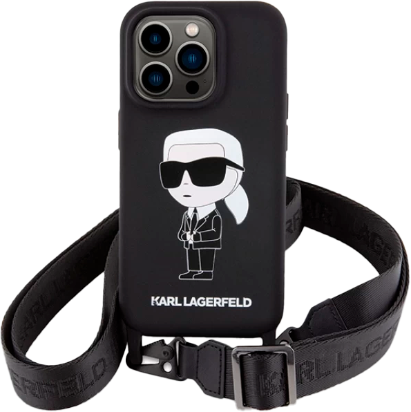 Etui Karl Lagerfeld Crossbody Ikonik do Apple iPhone 15 Pro Max Black (KLHCP15XSCBSKNK) - obraz 2