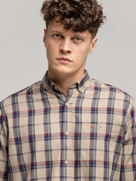 Koszula męska bawełniana w kratę Lee Cooper New Tenby-09Zk XL Beżowa (5905991747994) - obraz 5