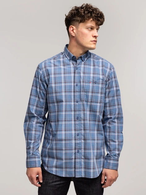 Koszula męska bawełniana w kratę Lee Cooper New Tenby-27Zk M Niebieska (5905991748168) - obraz 3