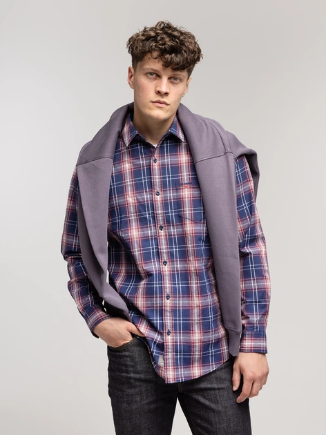 Koszula męska bawełniana w kratę Lee Cooper Will-2118 XL Niebieska (5905991748380) - obraz 4