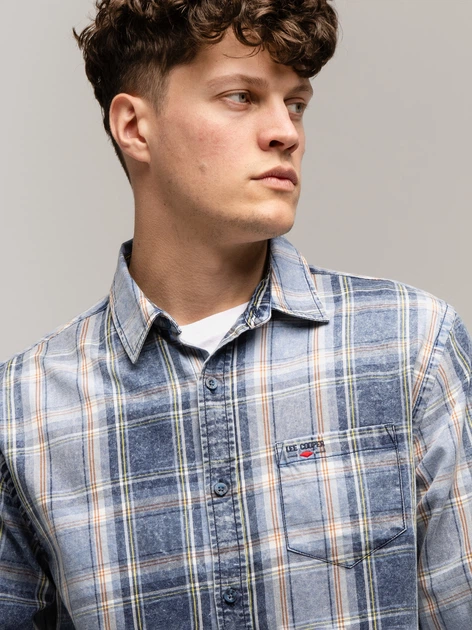 Сорочка бавовняна чоловіча Lee Cooper Will-2106 L Блакитна (5905991748526) - зображення 4