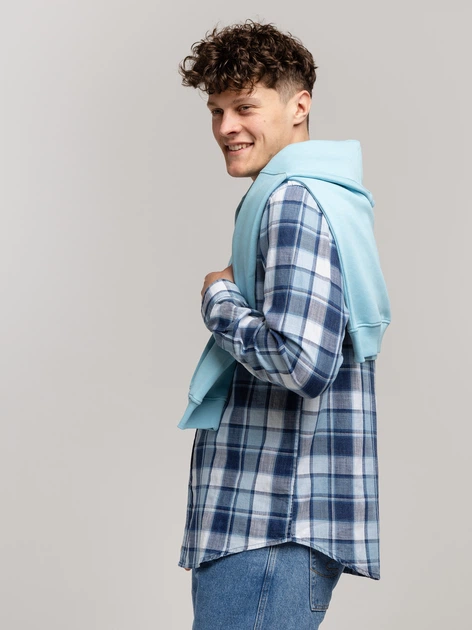 Сорочка бавовняна чоловіча Lee Cooper Scott-5817 2XL Синя (5905991748601) - зображення 3