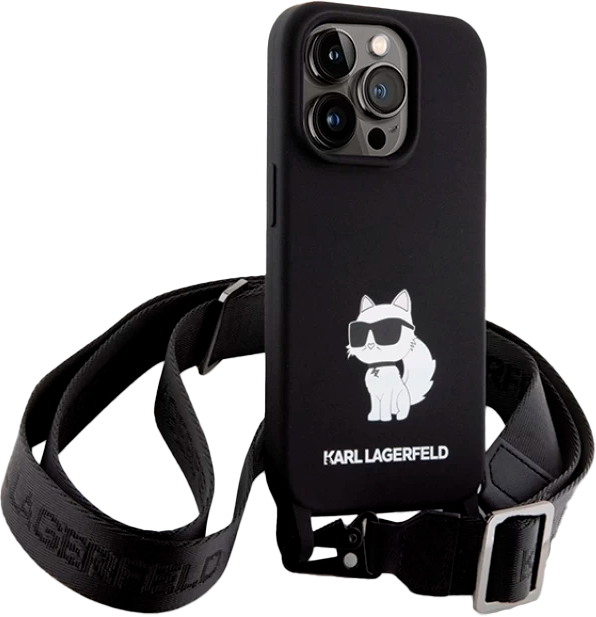 Etui Karl Lagerfeld Crossbody Choupette do Apple iPhone 15 Pro Max Black (KLHCP15XSCBSCNK) - obraz 3