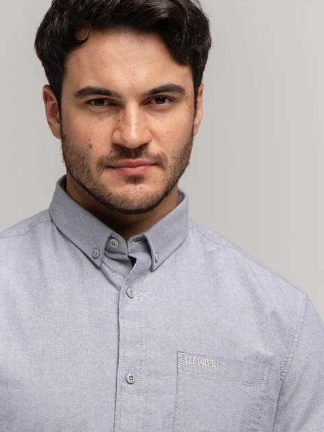 Koszula męska bawełniana Lee Cooper Liam-Oxford XL Jasnobłękitna (5905991750673) - obraz 5