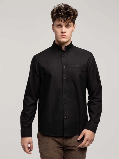 Koszula męska bawełniana Lee Cooper Lars Oxford XL Czarna (5905991750925) - obraz 3
