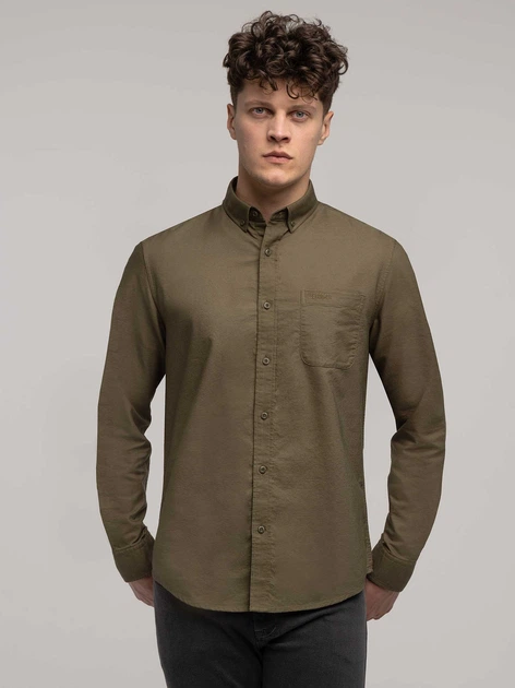 Koszula męska bawełniana Lee Cooper Lars Oxford M Khaki (5905991750949) - obraz 3