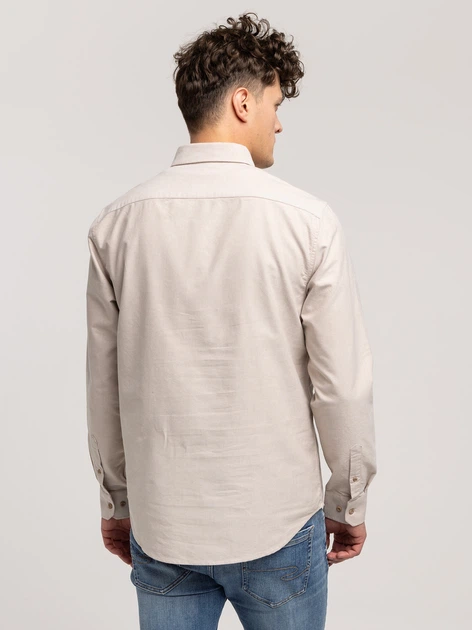 Koszula męska bawełniana Lee Cooper Lars Oxford 2XL Beżowa (5905991751021) - obraz 2