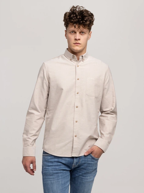 Koszula męska bawełniana Lee Cooper Lars Oxford M Beżowa (5905991751007) - obraz 3