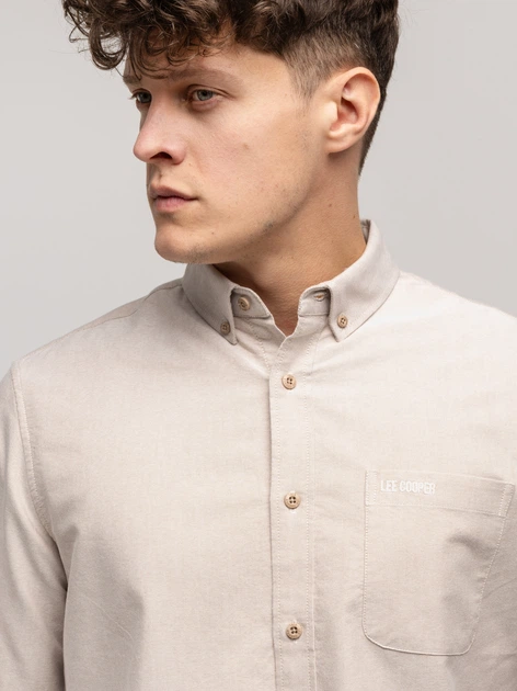 Koszula męska bawełniana Lee Cooper Lars Oxford XL Beżowa (5905991751014) - obraz 4