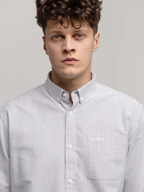 Koszula męska bawełniana w paski Lee Cooper Lloyd Oxford 2XL Szara (5905991751397) - obraz 3
