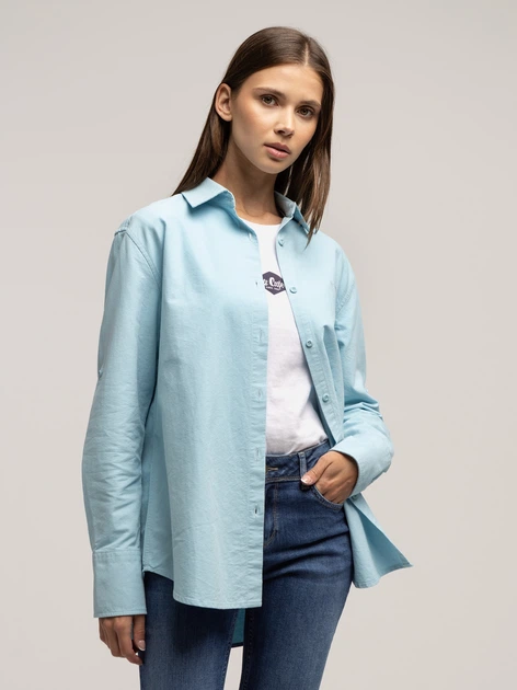 Koszula damska bawełniana Lee Cooper Lina Oxford L Błękitna (5905991751748) - obraz 3