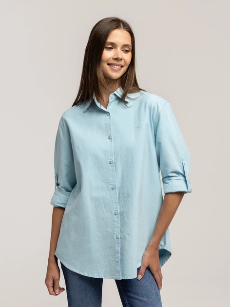 Koszula damska bawełniana Lee Cooper Lina Oxford S Błękitna (5905991751731) - obraz 5