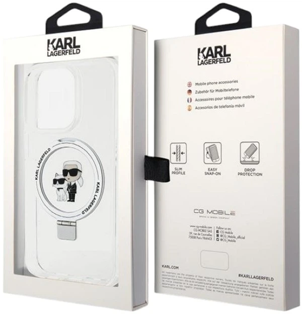 Etui Karl Lagerfeld Ring Stand Karl&Choupettte MagSafe do Apple iPhone 14 Pro White (KLHMP14LHMRSKCH) - obraz 8
