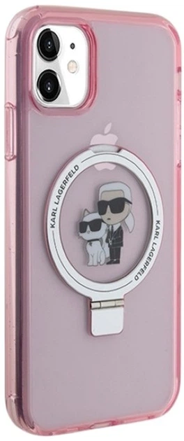 Etui Karl Lagerfeld Ring Stand Karl&Choupettte MagSafe do Apple iPhone 11/Xr Pink (KLHMN61HMRSKCP) - obraz 4
