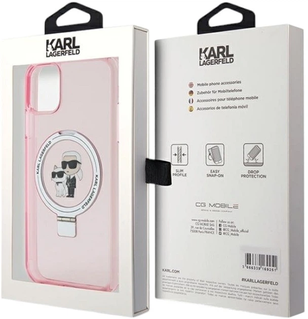 Etui Karl Lagerfeld Ring Stand Karl&Choupettte MagSafe do Apple iPhone 11/Xr Pink (KLHMN61HMRSKCP) - obraz 8