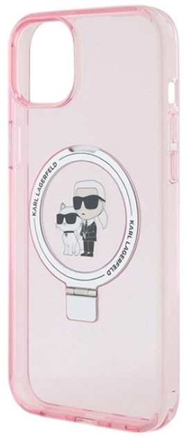 Etui Karl Lagerfeld Ring Stand Karl&Choupettte MagSafe do Apple iPhone 15 Plus/14 Plus Pink (KLHMP15MHMRSKCP) - obraz 6