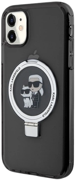 Etui Karl Lagerfeld Ring Stand Karl&Choupettte MagSafe do Apple iPhone 11/Xr Black (KLHMN61HMRSKCK) - obraz 2
