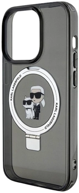 Etui Karl Lagerfeld Ring Stand Karl&Choupettte MagSafe do Apple iPhone 13 Pro Max Black (KLHMP13XHMRSKCK) - obraz 6